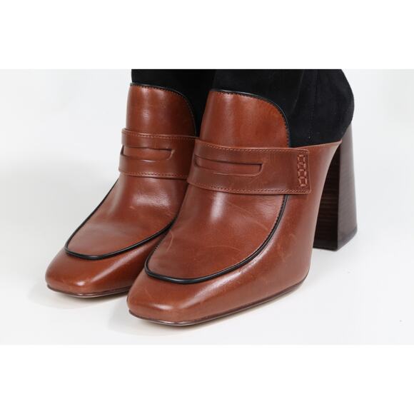Louise et Cie Izel Bootie Black Leather Heeled Sock Loafer Stretch Boots 40 - Picture 14 of 16